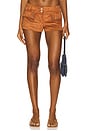 view 1 of 6 Bobbi Trouser Short in Chocolate Suede
