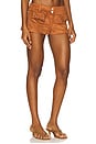 view 2 of 6 Bobbi Trouser Short in Chocolate Suede