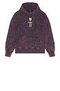 view 5 of 6 Image Print Fleece Hoodie in Plum Purple