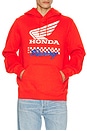 view 3 of 4 x Honda Fleece Hoodie in Red