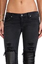 view 4 of 6 Destroyed Leather Patch Jegging in Black Fade