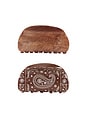view 1 of 3 Bandana Claw Clip Set in Brown