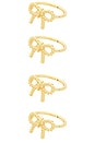 view 1 of 5 Bows Napkin Rings Set Of 4 in 