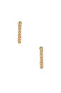 view 1 of 3 Small Twist Up Hoops in Gold