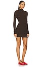 view 2 of 3 Date Night Ribbed Knit Mini Dress in Chocolate Brown
