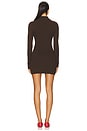 view 3 of 3 Date Night Ribbed Knit Mini Dress in Chocolate Brown