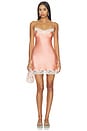 view 1 of 4 X Devon Lee Carlson Liz Silk Slip Mini Dress in Sunrise Peach