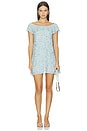 view 1 of 4 ROBE MINI EN SOIE DAYDREAM  in Blue Bloom