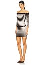 view 3 of 4 X Bella Hadid Saloon Knit Mini Dress in Cowboy Stripe