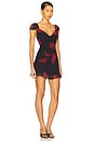 view 2 of 3 Lunarose Chiffon Mini Dress in Black Rose Brushtroke