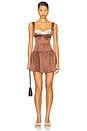 view 1 of 3 Enchantment Sateen Mini Dress in Chocolate Dot