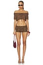 view 5 of 6 Paulina Cotton Ribbed Short in Vintage Cheetah