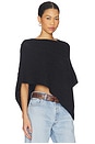 view 2 of 4 Mountain Cable Knit Poncho in Black