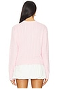 view 3 of 4 Varsity Cable Knit Sweater in Cozy Pink