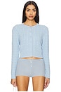 view 1 of 5 Dudley Cable Knit Cardigan in Dew Drop