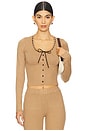 view 1 of 4 X Bella Hadid Texas Knit Cardigan in Caramel