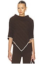 view 1 of 5 Windswept Cotton Knit Poncho in Chocolate Brown