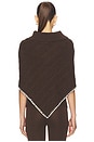 view 3 of 5 Windswept Cotton Knit Poncho in Chocolate Brown