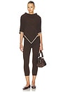 view 4 of 5 Windswept Cotton Knit Poncho in Chocolate Brown
