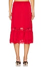 view 4 of 6 Hideaway Satin Midi Skirt in Cherry