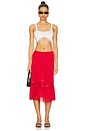 view 5 of 6 Hideaway Satin Midi Skirt in Cherry