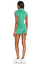 view 3 of 5 Rose Terry Lurex Romper in Mistletoe Green
