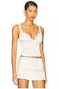 view 2 of 4 Lilia Sateen Corset Top in Feather