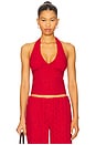 view 1 of 5 Cora Eyelet Halter in Red Rose