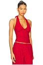 view 2 of 5 Cora Eyelet Halter in Red Rose