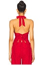 view 3 of 5 Cora Eyelet Halter in Red Rose