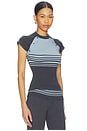 view 2 of 4 Shore Cloud Knit Short Sleeve Top in Stone Stripe