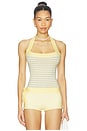 view 1 of 4 Quinn Cloud Knit Halter Top in Echo Stripe
