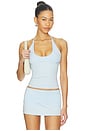 view 2 of 5 X JENNIE Chantal Halter Cotton Jersey Top in Powder Blue