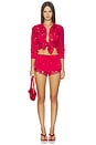 view 4 of 5 X Devon Lee Carlson Bestie Chiffon Button Down in Beach House Bloom