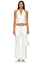 view 4 of 4 Cottage Poplin Halter in White