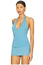 view 3 of 5 Lullaby Knit Halter Top in Blue Vanilla