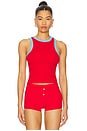 view 1 of 4 Cuddle Ribbed Knit Tank in Cherry