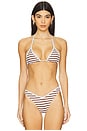 view 1 of 4 Paradise Bikini Top in Brown Sugar Stripe