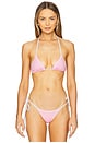 view 1 of 4 Nick Bikini Top in Pink Polka Dot Print