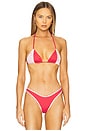 view 1 of 5 Coastal Bikini Top in Red Polka Dot Print