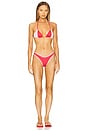 view 4 of 5 Coastal Bikini Top in Red Polka Dot Print