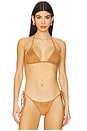 view 1 of 5 x Bella Hadid Paradise Suede Bikini Top in Sun Kissed Suede