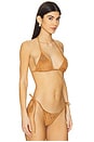 view 2 of 5 x Bella Hadid Paradise Suede Bikini Top in Sun Kissed Suede