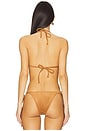 view 3 of 5 x Bella Hadid Paradise Suede Bikini Top in Sun Kissed Suede