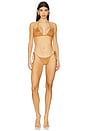 view 4 of 5 x Bella Hadid Paradise Suede Bikini Top in Sun Kissed Suede