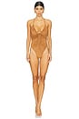 view 1 of 4 x Bella Hadid Barrel Suede One Piece Swimsuit in Sun Kissed Suede