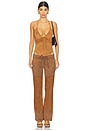 view 4 of 4 x Bella Hadid Barrel Suede One Piece Swimsuit in Sun Kissed Suede