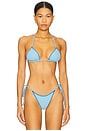 view 1 of 4 Nick Ribbed Bikini Top in Blue Vanilla