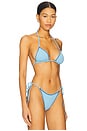 view 2 of 4 Nick Ribbed Bikini Top in Blue Vanilla