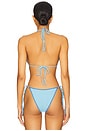 view 3 of 4 Nick Ribbed Bikini Top in Blue Vanilla